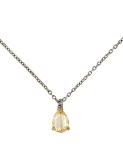 Pre-owned Judith Ripka Cubic Zirconia Pendant Necklace, 17.25" In Multicolor