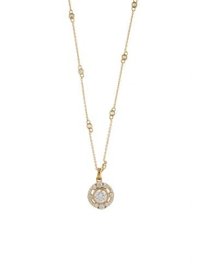 Pre-owned Judith Ripka Cubic Zirconia Pendant Necklace, 19.75" In Transparent