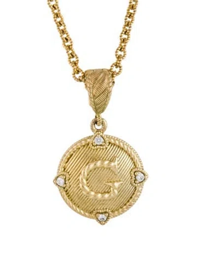 Pre-owned Judith Ripka Cubic Zirconia Pendant Necklace, 20" In Multicolor