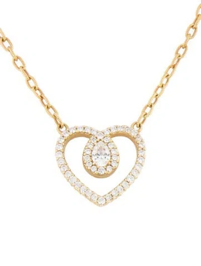 Pre-owned Judith Ripka Cubic Zirconia Pendant Necklace, 20" In Multicolor