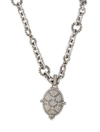 Pre-owned Judith Ripka Cubic Zirconia Pendant Necklace, 20.25" In Multi