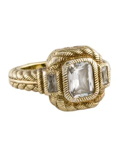 Pre-owned Judith Ripka Cubic Zirconia Signet Ring In Multi