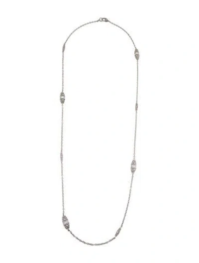 Pre-owned Judith Ripka Cubic Zirconia Station Chain Necklace, 36" In Multicolor