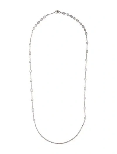 Pre-owned Judith Ripka Cubic Zirconia Station Link Necklace, 27.5" In Multi