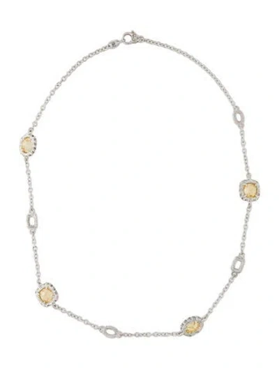 Pre-owned Judith Ripka Cubic Zirconia Station Necklace, 17" In Multicolor