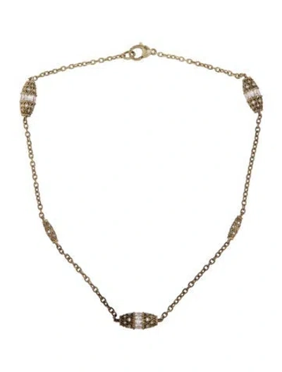 Pre-owned Judith Ripka Cubic Zirconia Station Necklace, 18" In Clear