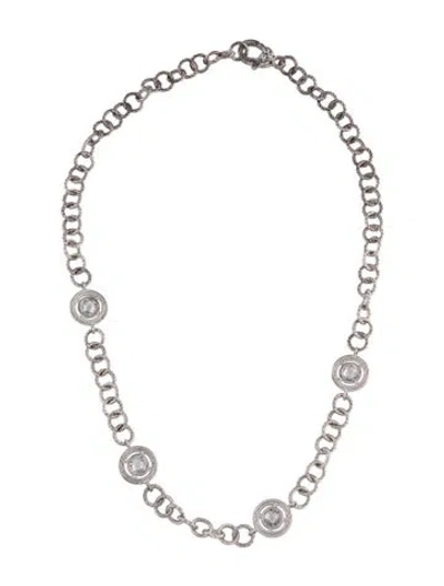 Pre-owned Judith Ripka Cubic Zirconia Station Necklace, 18" In Multicolor