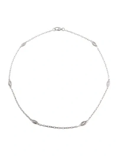 Pre-owned Judith Ripka Cubic Zirconia Station Necklace, 20" In Multicolor