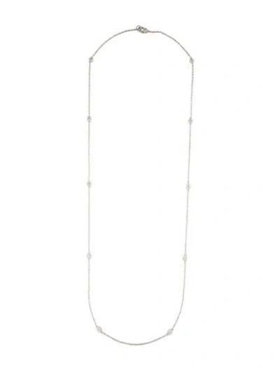 Pre-owned Judith Ripka Cubic Zirconia Station Necklace, 36" In Multi