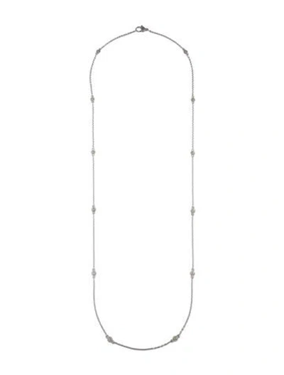 Pre-owned Judith Ripka Cubic Zirconia Station Necklace, 36" In Multicolor