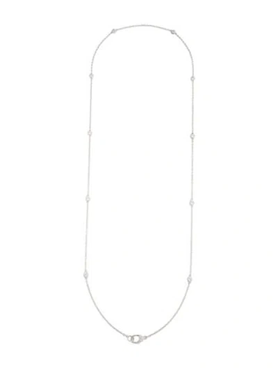 Pre-owned Judith Ripka Cubic Zirconia Station Necklace, 36" In Multicolor