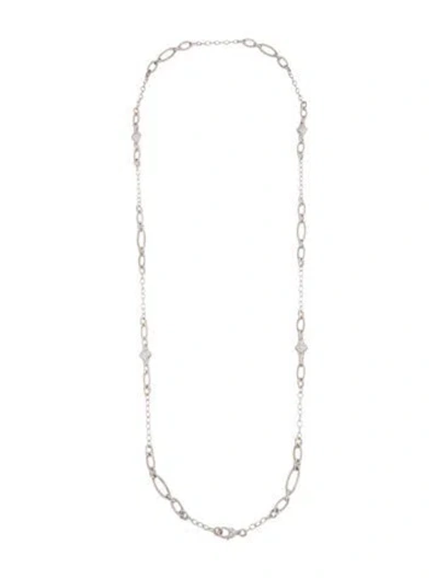 Pre-owned Judith Ripka Cubic Zirconia Station Necklace, 36" In Multicolor