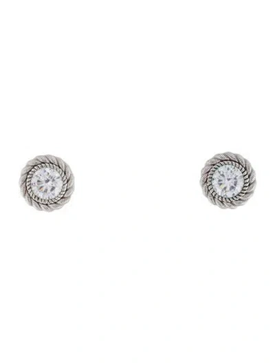 Pre-owned Judith Ripka Cubic Zirconia Stud Earrings In Multi