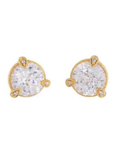 Pre-owned Judith Ripka Cubic Zirconia Stud Earrings In Multi