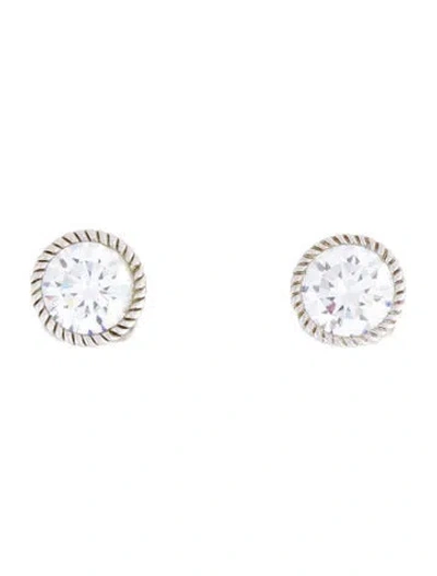 Pre-owned Judith Ripka Cubic Zirconia Stud Earrings In Multicolor