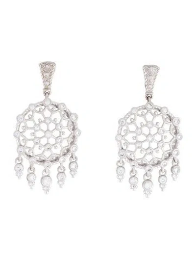 Pre-owned Judith Ripka Cubic Zirconia Sunlace Drop Earrings In Multi