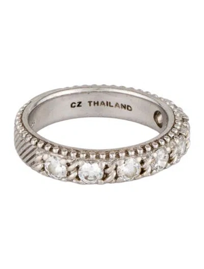 Pre-owned Judith Ripka Cubic Zirconia Textured Band In Multicolor