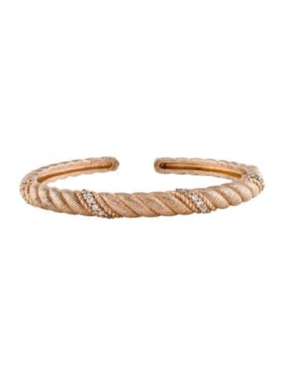 Pre-owned Judith Ripka Cubic Zirconia Twist Cuff Bracelet, 6.25" In Multi