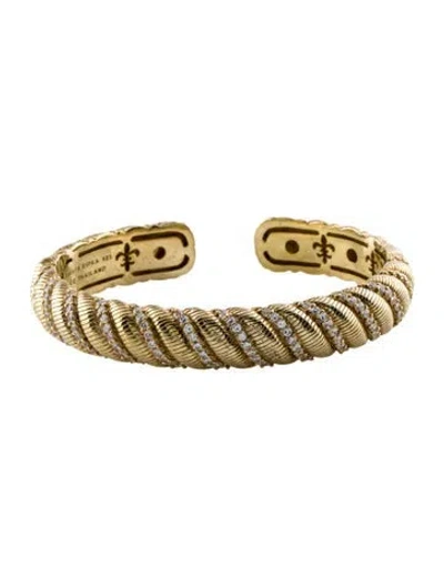 Pre-owned Judith Ripka Cubic Zirconia Twist Cuff Bracelet, 6.25" In Multi