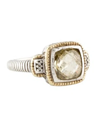 Pre-owned Judith Ripka Diamond & Cubic Zirconia Cocktail Ring In Multi
