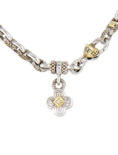 Pre-owned Judith Ripka Diamond Chain Necklace, 16" In Multi