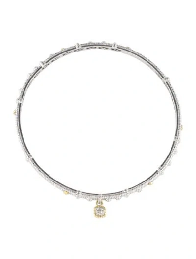Pre-owned Judith Ripka Diamond Charm Bracelet, 7.75" In Multi