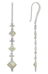 Judith Ripka Diamond Cut Cz Drop Earrings In Yellow/silver