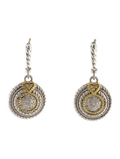 Pre-owned Judith Ripka Diamond Drop Earrings In Multi