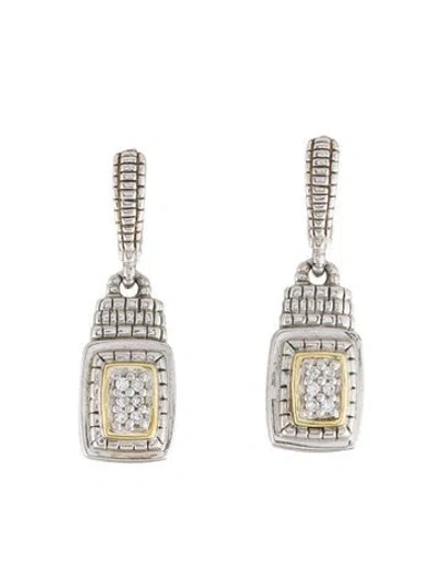 Pre-owned Judith Ripka Diamond Drop Earrings In Multi