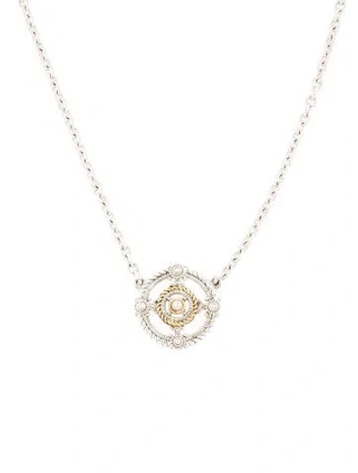 Pre-owned Judith Ripka Diamond Pendant Necklace, 17.25" In Multi