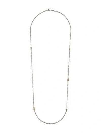 Pre-owned Judith Ripka Diamond Station Necklace, 34.5" In Multi