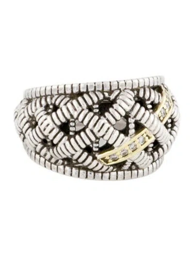 Pre-owned Judith Ripka Diamond Tapered Band In Multi
