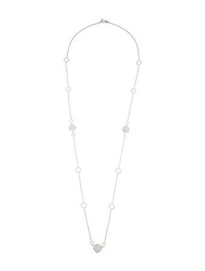 Pre-owned Judith Ripka Dyed Jadeite Long Eternity Station Necklace, 36" In Multi