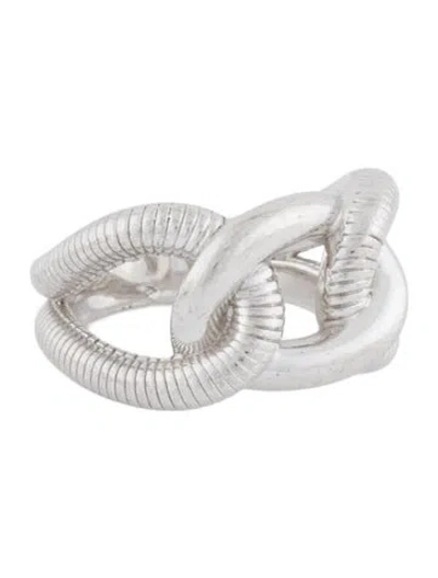 Pre-owned Judith Ripka Eternity Interlocking Link Ring In Multi