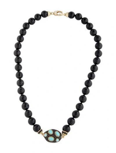 Pre-owned Judith Ripka Multistone Bead Strand Pendant Necklace, 18" In Multicolor
