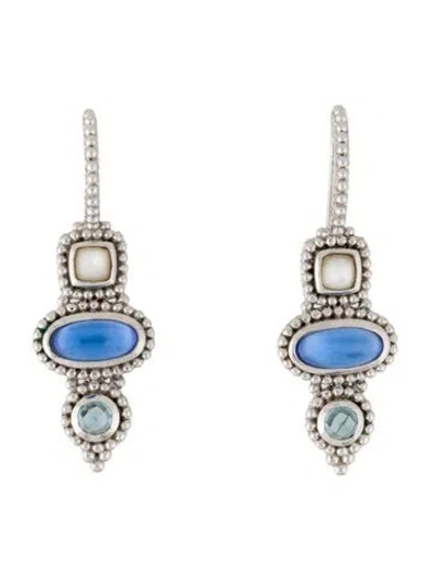 Pre-owned Judith Ripka Multistone Drop Earrings In Multicolor