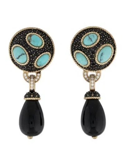 Pre-owned Judith Ripka Multistone Drop Earrings In Multicolor