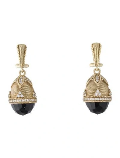 Pre-owned Judith Ripka Onyx & Cubic Zirconia Drop Earrings In Multi