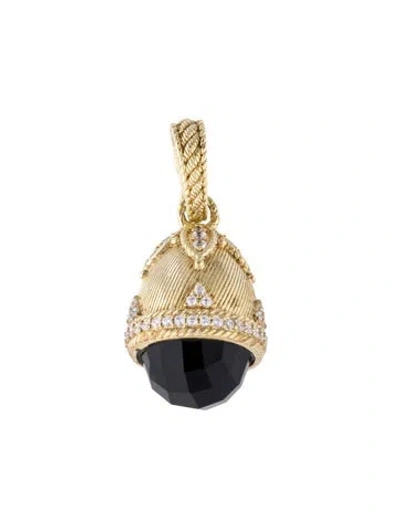 Pre-owned Judith Ripka Onyx & Cubic Zirconia Pendant In Multi