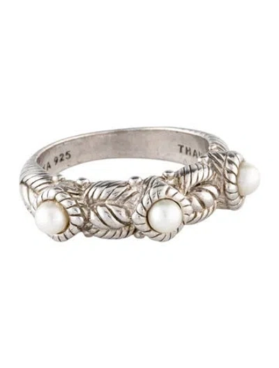 Pre-owned Judith Ripka Pearl Cocktail Ring In Multicolor