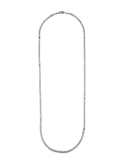 Pre-owned Judith Ripka Pearl Long Station Necklace, 36" In Multi