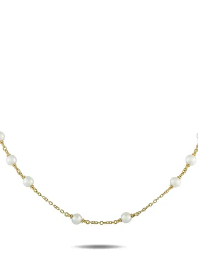 Pre-owned Judith Ripka Pearl Necklace In Gold
