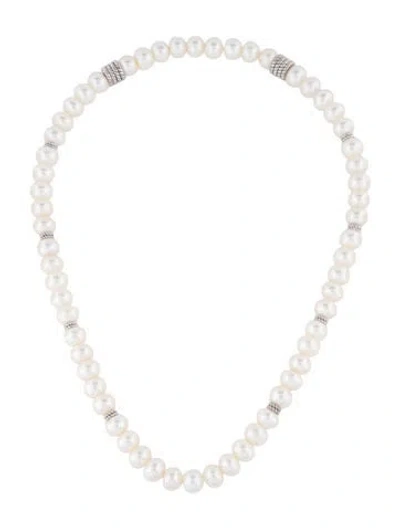 Pre-owned Judith Ripka Pearl Strand Necklace, 20.5" In Multi