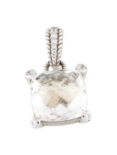 Pre-owned Judith Ripka Quartz & Cubic Zirconia Pendant, 1.25" In Multi
