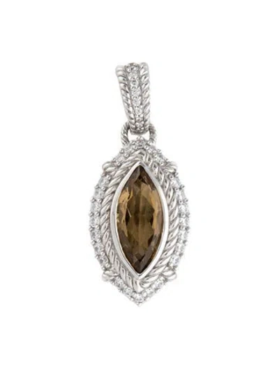 Pre-owned Judith Ripka Quartz & Cubic Zirconia Pendant, 1.75" In Multicolor