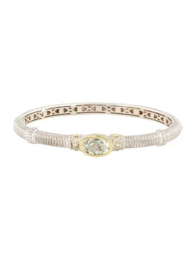 Pre-owned Judith Ripka Quartz & Diamond Bracelet In Multi