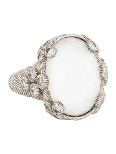Pre-owned Judith Ripka Quartz Doublet & Cubic Zirconia Cocktail Ring In Multicolor