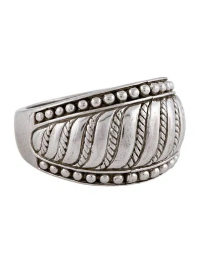 Pre-owned Judith Ripka Ribbed Dome Band In Multi