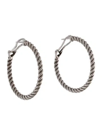 Pre-owned Judith Ripka Rope Hoop Earrings In Multicolor