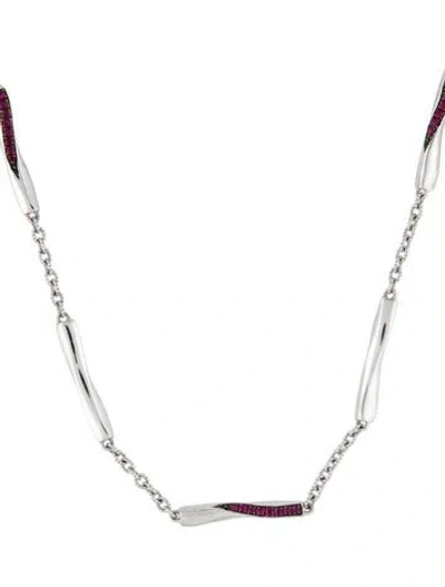 Pre-owned Judith Ripka Ruby Nova Station Necklace, 18" In Multi